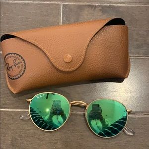 Ray Ban Green Circle, gold hardware, polarized